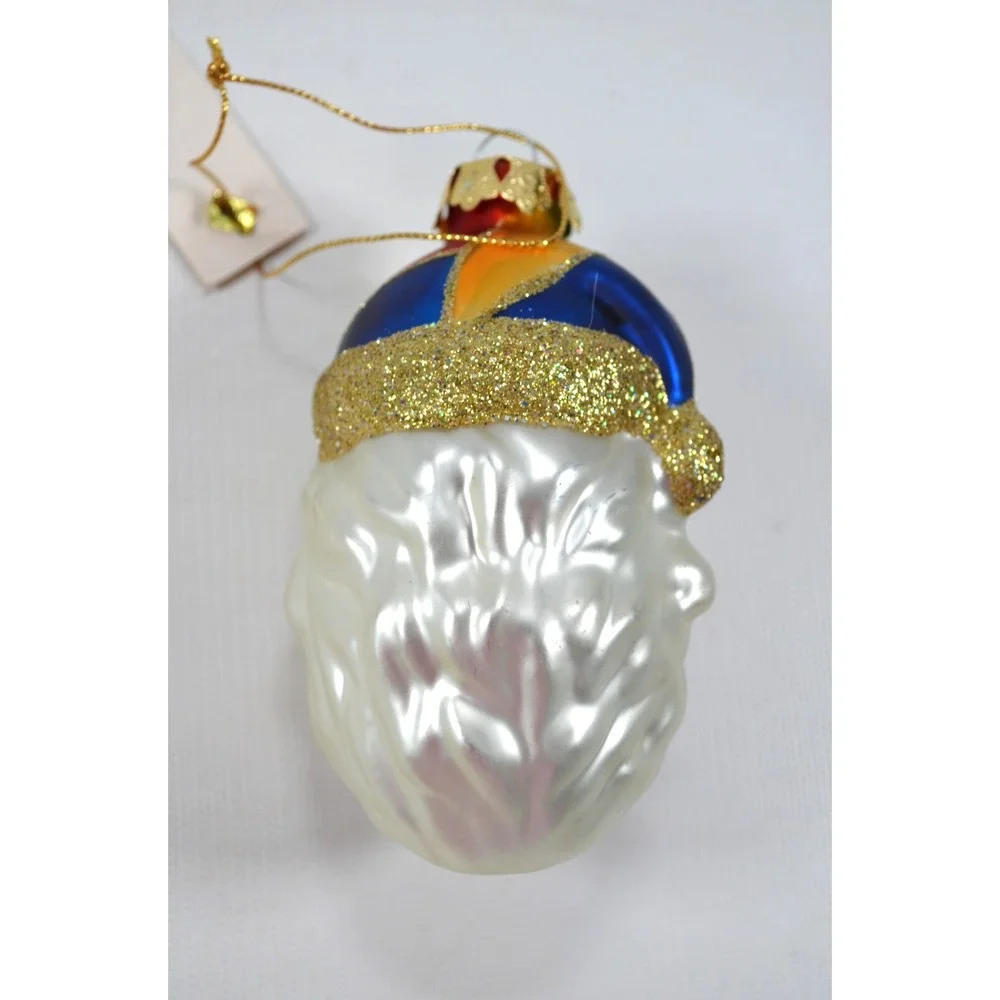 New Glass‎ Santa Head Christmas Tree Ornament 4.5